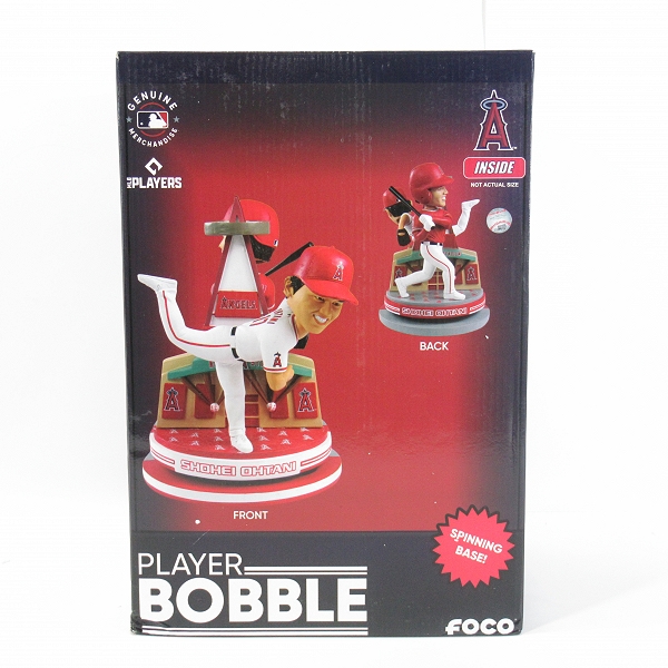 実際に弊社で買取させて頂いたFOCO PLAYER BOBBLE ボブルヘッド ロサンゼルス・エンゼルス ＃17 大谷翔平 二刀流 Spinning Base 首振り フィギュア