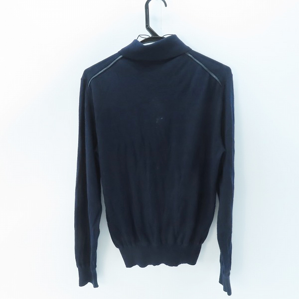 実際に弊社で買取させて頂いたBERLUTI/ベルルッティ レザー切替 カシミア/シルク 襟付きニット 46の画像 1枚目