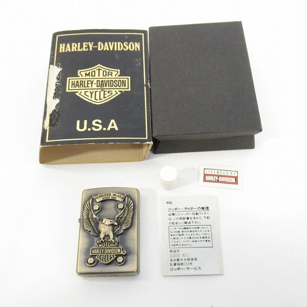 実際に弊社で買取させて頂いたZIPPO/ジッポー HARLEY DAVIDSON/ハーレーダビッドソン センターイーグル 古美仕上げ 1995年製の画像 6枚目