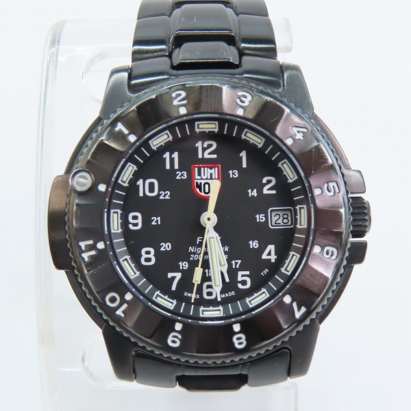 実際に弊社で買取させて頂いたLUMINOX/ルミノックス NIGHTHAWK/ナイトホーク F-117 クオーツ 黒文字盤 腕時計 3400