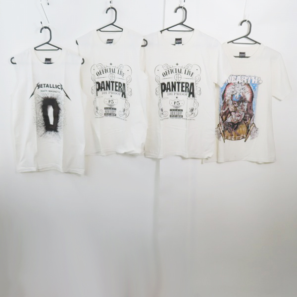 実際に弊社で買取させて頂いたagainst/アゲインスト製 METALLICA/メタリカ PANTERA/パンテラ 等 ノースリーブ/バンドTシャツ/M 4点セット
