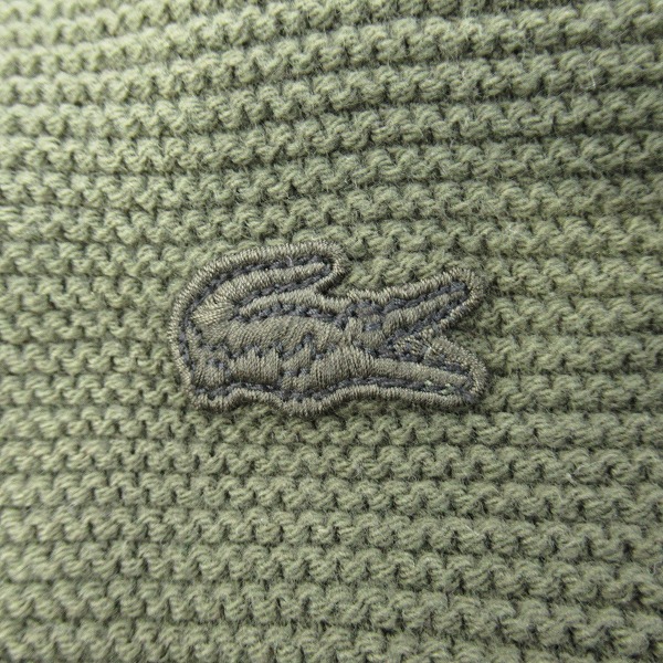 実際に弊社で買取させて頂いたLACOSTE/ラコステ ミリタリーニットカーディガン カーキ AH138EM /5の画像 4枚目