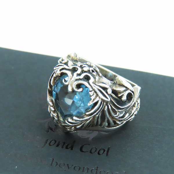 実際に弊社で買取させて頂いた【ギャラ付】Leathers and Treasures/レザーズアンドトレジャーズ ハート スクロールハートストーンリング ｗ/blue 17号-17.5号