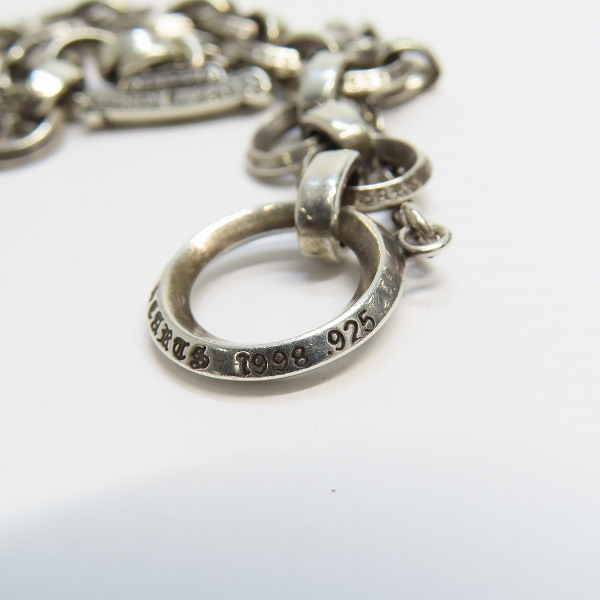 実際に弊社で買取させて頂いた【カスタム】CHROME HEARTS/クロムハーツ Oリング ブレスレットｗ/BSフレアチャームｗ/2スタックチャーム ダガー＆ハートの画像 8枚目