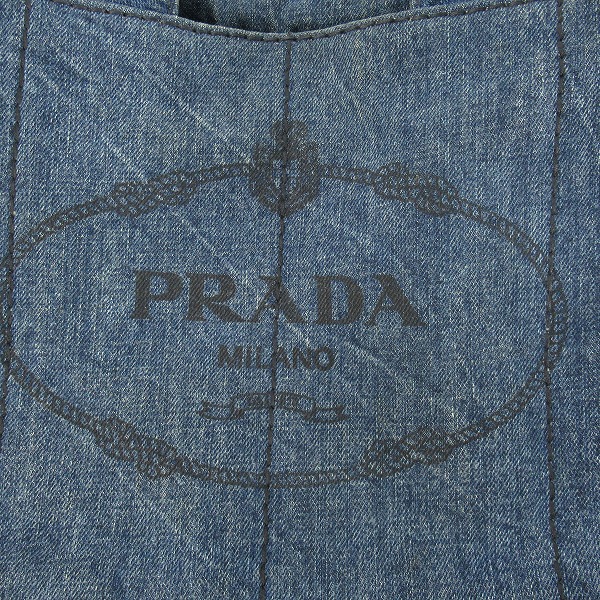 実際に弊社で買取させて頂いたPRADA/プラダ カナパ デニム バンド/トートバッグ B1877Bの画像 3枚目
