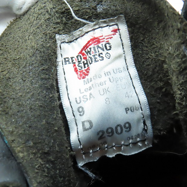 実際に弊社で買取させて頂いたRED WING/レッドウィング ラインマン/クロムエクセルレザー ブーツ 2909/9Dの画像 5枚目