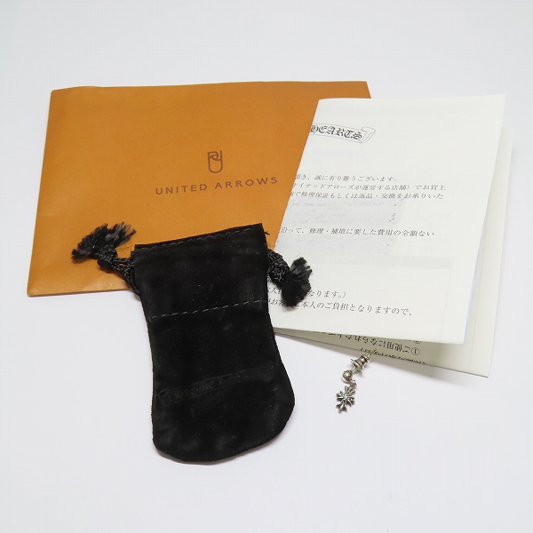 実際に弊社で買取させて頂いた【インボイス/原本】CHROME HEARTS/クロムハーツ タイニーE CHプラス ドロップ ピアス w/2ダイヤの画像 7枚目