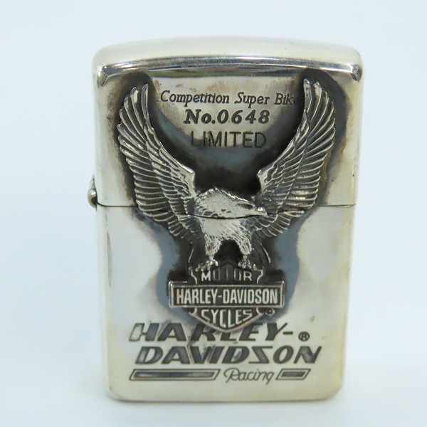 実際に弊社で買取させて頂いたZIPPO/ジッポー Harley-Davidson/ハーレーダビッドソン イーグルメタル エンジン型台座/スタンド付き/1995年製の画像 1枚目