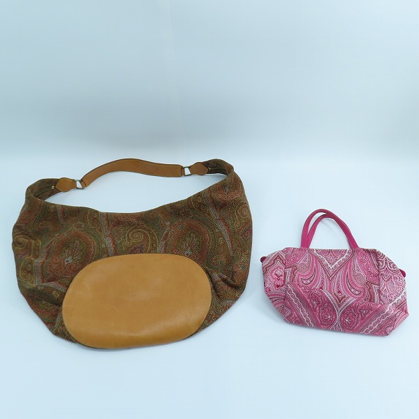 実際に弊社で買取させて頂いた【難有含む】ETRO/エトロ ペイズリー柄 ショルダーバッグ/ミニバッグ/巾着 3点セットの画像 3枚目