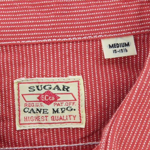 実際に弊社で買取させて頂いた【未使用】 SUGAR CANE/シュガーケーン JEAN CORD WORK SHIRT/ジーンコードワークシャツ  レッド SC25511/Mの画像 2枚目