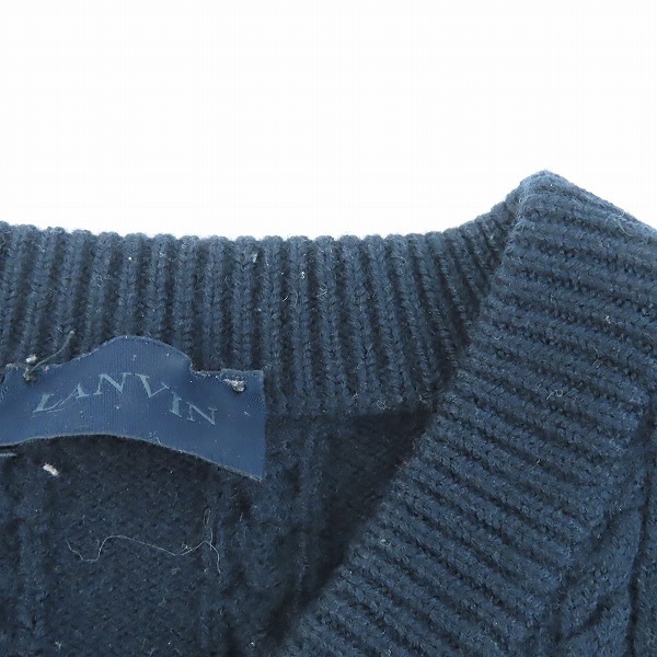 実際に弊社で買取させて頂いたLANVIN/ランバン Vネックケーブル編みニット Sの画像 5枚目
