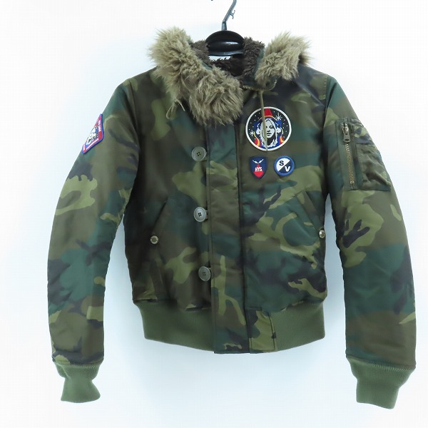 実際に弊社で買取させて頂いたHYSTERIC GLAMOUR/ヒステリックグラマー PRIMALOFT/プリマロフト N-2B カモフラ柄 中綿ジャケット 01193AB02/S