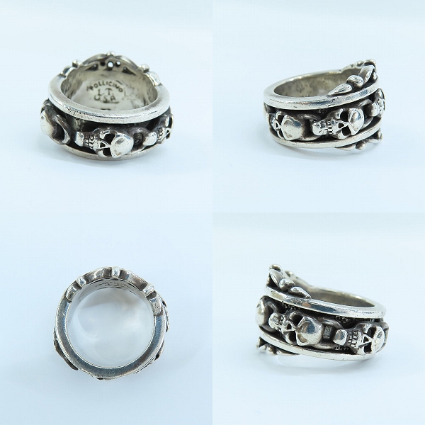 実際に弊社で買取させて頂いた【ギャラあり】LEATHERS AND TREASURES/レザーズアンドトレジャーズ スカルスクロールリング 22.5号-23号の画像 2枚目