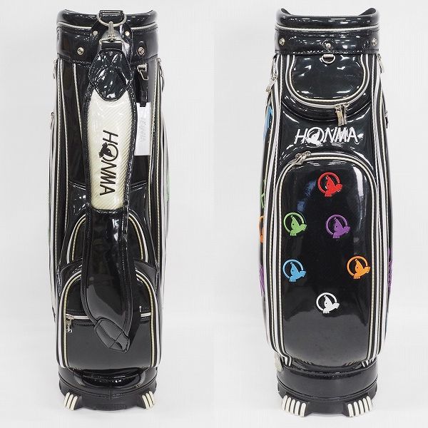 実際に弊社で買取させて頂いたHONMA/ホンマ ゴルフ CB-1728 9型 5分割キャディバッグ エナメル ブラックの画像 2枚目