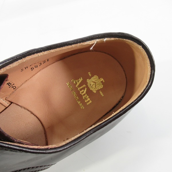 実際に弊社で買取させて頂いたALDEN/オールデン シェルコードバン Vチップ レザーシューズ 54321/7.5の画像 4枚目
