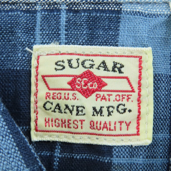 実際に弊社で買取させて頂いたSUGAR CANE/シュガーケーン チェック柄 半袖 ワークシャツ SC35879/Mの画像 2枚目