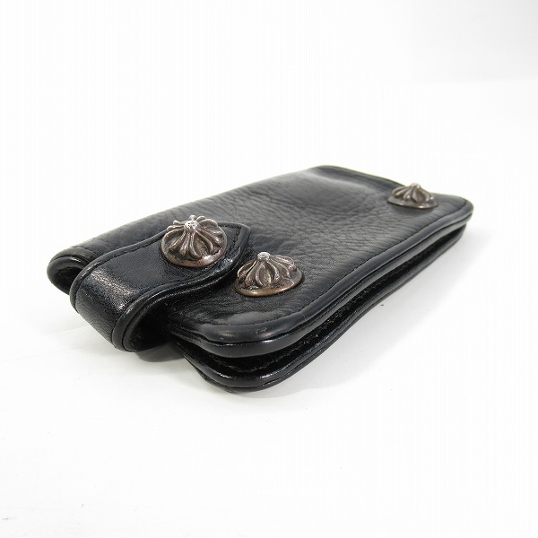 実際に弊社で買取させて頂いたCHROME HEARTS/クロムハーツ KEYCASE SNAP CRS/レザー キーケース クロスボタンの画像 2枚目
