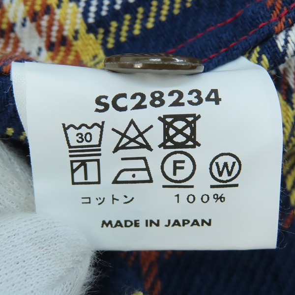 実際に弊社で買取させて頂いた【未使用】 SUGAR CANE/シュガーケーン TWILL CHECK WORK SHIRT/ツイルチェック ワークシャツ/ネルシャツ ネイビー SC28234/Mの画像 3枚目