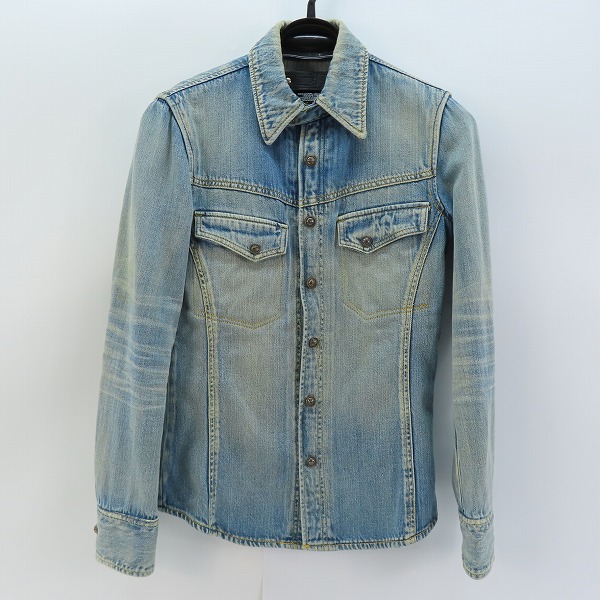 実際に弊社で買取させて頂いたBACKLASH/バックラッシュ THE LINE SVボタン デニムシャツ  T-014/XS