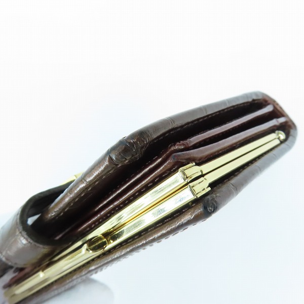 実際に弊社で買取させて頂いたGIVENCHY/ジバンシィ がま口 クロコダイル型押し 二つ折り財布の画像 9枚目