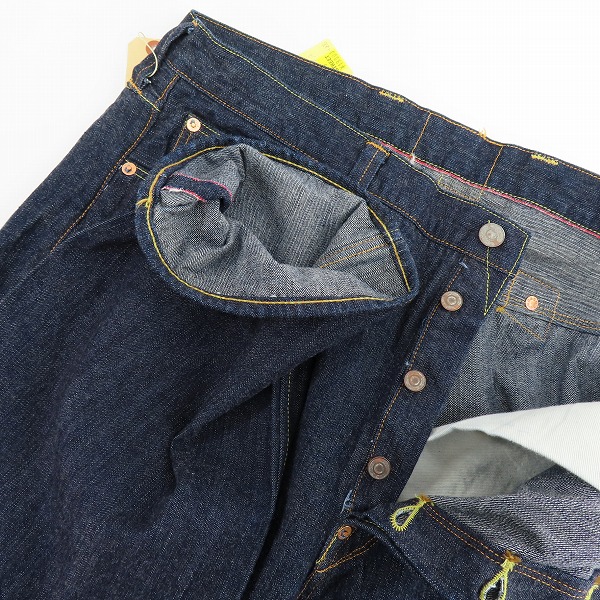 実際に弊社で買取させて頂いた【未使用】SUGAR CANE /シュガーケーン Lot003 片ポケ/シンチバック/ユニオンスター デニムパンツ SC40003A/W38L36の画像 2枚目