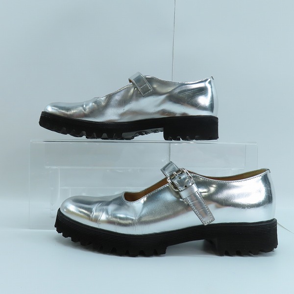 実際に弊社で買取させて頂いたnoir keininomiya ×church's/ノワール・ケイニノミヤ(ギャルソン)×チャーチ  メリージェーンシューズ/シルバー/36の画像 3枚目