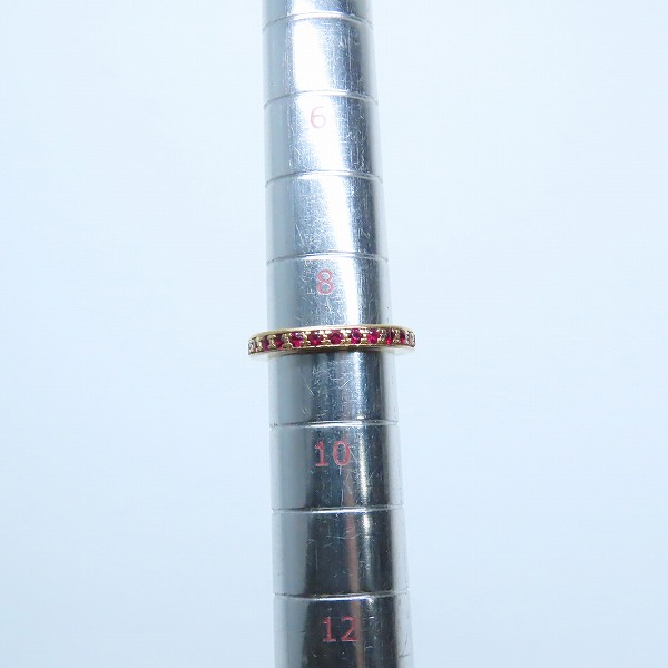 実際に弊社で買取させて頂いたCHROME HEARTS/クロムハーツ 22K TFL P SAP リング ｗ/ピンクサファイヤパヴェ 9号の画像 8枚目