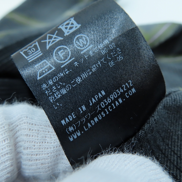 実際に弊社で買取させて頂いたLAD MUSICIAN/ラッドミュージシャン 24SS PAJAMA SHIRT/パジャマシャツ チェック柄 2124-109/42の画像 4枚目