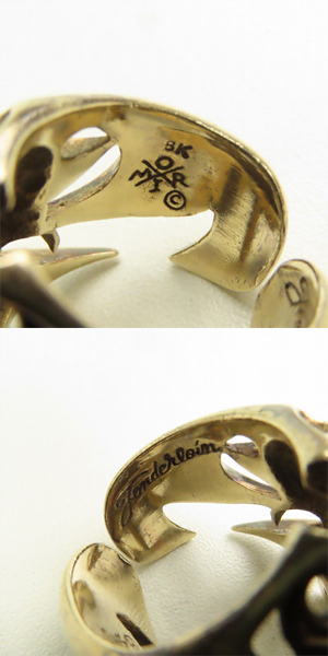 実際に弊社で買取させて頂いたTENDERLOIN/テンダーロイン 8K T-SKULL RING ボルネオスカル リング 16.5-19.5号の画像 6枚目