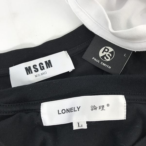実際に弊社で買取させて頂いた【おまとめ】Paul Smith/ポールスミス LONELY 論理/ロンリー論理 MSGM/エムエスジーエム Tシャツの画像 2枚目