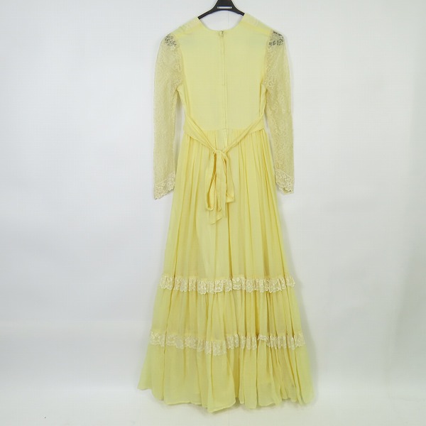 実際に弊社で買取させて頂いたGUNNE SAX/ガニーサックス ヴィンテージ レース ワンピースドレス イエロー/11の画像 1枚目