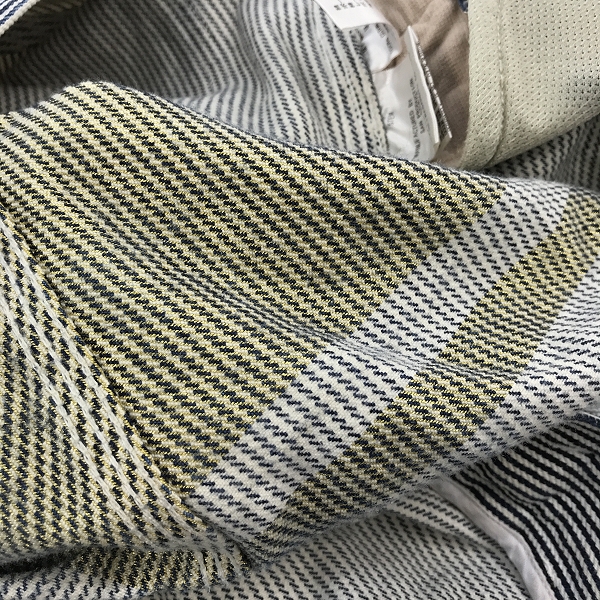 実際に弊社で買取させて頂いたmastermind JAPAN/マスターマインドジャパン radiance期 金ラメ織り込み ヒッコリー柄ペインターパンツ MY-PA07-02/Mの画像 7枚目