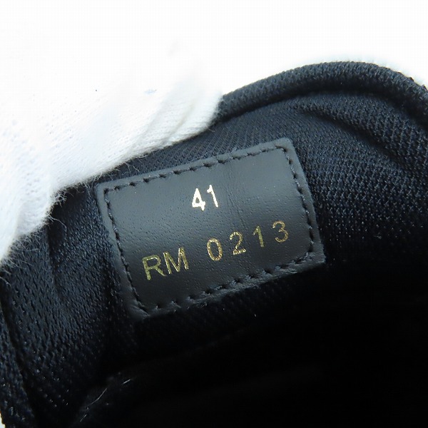 実際に弊社で買取させて頂いたCELINE/セリーヌ TRAINER LOW LACE UP SNEAKER/ロゴプリント レザーローカットスニーカー RM 0213/41の画像 5枚目