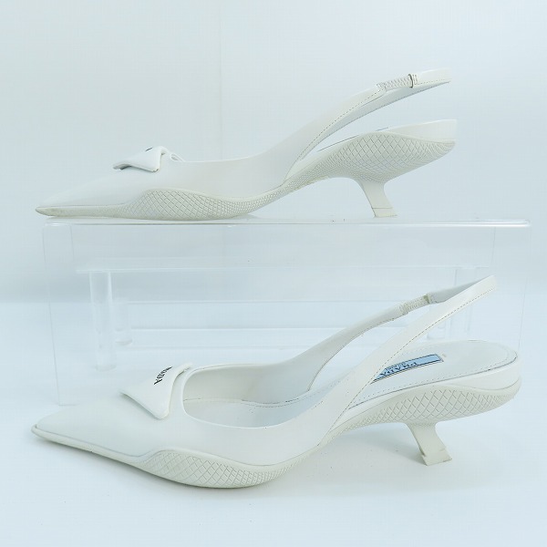 実際に弊社で買取させて頂いたPRADA/プラダトライアングル パッチ パンプス/35の画像 3枚目