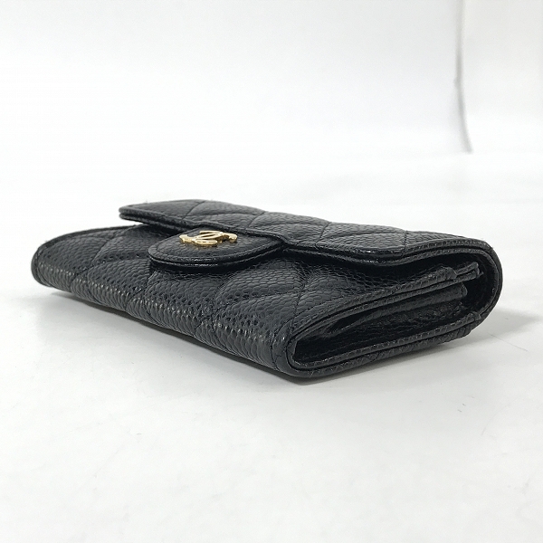 実際に弊社で買取させて頂いたCHANEL/シャネル ココマーク マトラッセ コインケース キャビアスキン 31706207の画像 2枚目