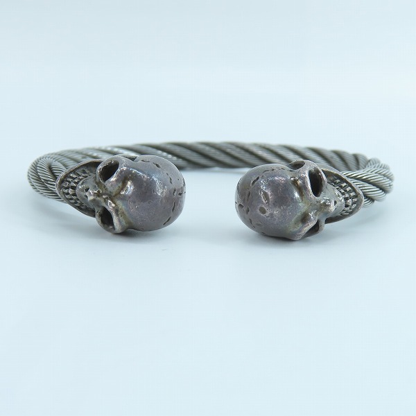 実際に弊社で買取させて頂いた【ギャラ】Gabor/ガボール スカル ステンレス ワイヤー バングル の画像 3枚目