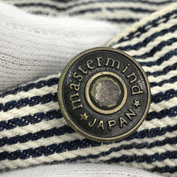 実際に弊社で買取させて頂いたmastermind JAPAN/マスターマインドジャパン radiance期 金ラメ織り込み ヒッコリー柄ペインターパンツ MY-PA07-02/Mの画像 5枚目