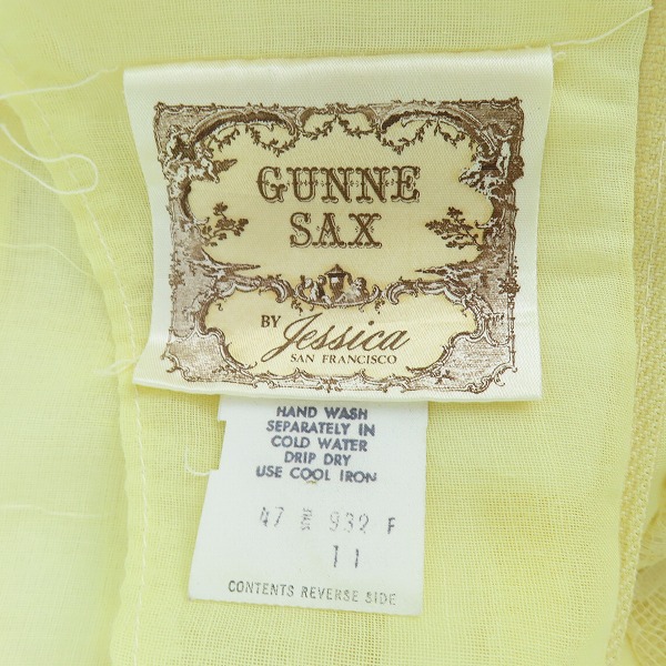 実際に弊社で買取させて頂いたGUNNE SAX/ガニーサックス ヴィンテージ レース ワンピースドレス イエロー/11の画像 2枚目