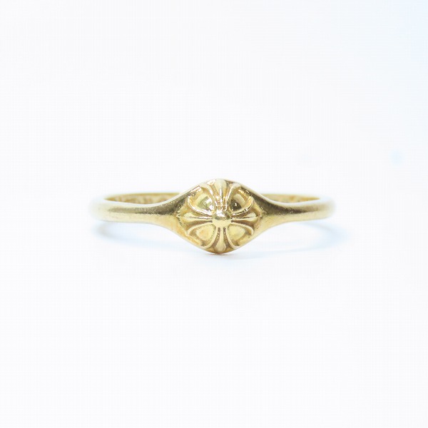 実際に弊社で買取させて頂いたCHROME HEARTS/クロムハーツ 22K BUBBLEGUM MINI HALF CRSBL RING バブルガム ミニハーフ クロスボール リング 13.5号の画像 1枚目