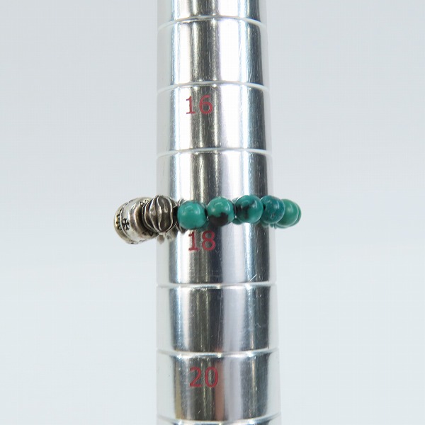 実際に弊社で買取させて頂いたCHROME HEARTS/クロムハーツ 4mm TURQUOISE BEADS RING/ターコイズ ビーズ リング 18号の画像 9枚目