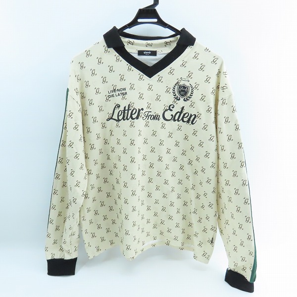 実際に弊社で買取させて頂いたglamb/グラム Monogram Football Cutsew/モノグラムフットボールカットソー 長袖カットソー/ベージュ GB0324/CS10/M