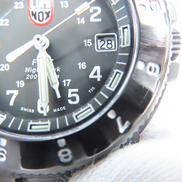 実際に弊社で買取させて頂いたLUMINOX/ルミノックス NIGHTHAWK/ナイトホーク F-117 クオーツ 黒文字盤 腕時計 3400の画像 5枚目