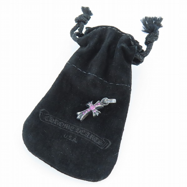 実際に弊社で買取させて頂いたCHROME HEARTS/クロムハーツ CRS BBYFAT SAPH ベビーファット チャーム パヴェピンクサファイアの画像 7枚目
