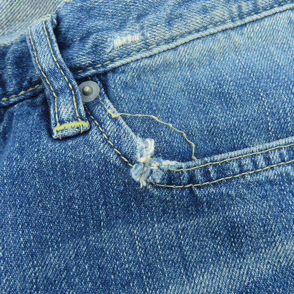 実際に弊社で買取させて頂いたHYSTERIC GLAMOUR/ヒステリックグラマー リペア加工 スタッズ付デニムパンツ 0211AP08 /32の画像 8枚目