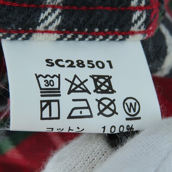 実際に弊社で買取させて頂いた【未使用】 SUGAR CANE/シュガーケーン TWILL CHECK WORK SHIRT/ツイルチェック ワークシャツ/ネルシャツ レッド SC28501/XLの画像 3枚目