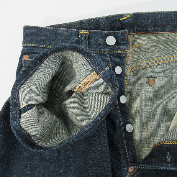 実際に弊社で買取させて頂いたEVISU/エヴィス Lot2001 No2 虎耳 赤カモメ プリント デニムパンツ 28×35の画像 6枚目