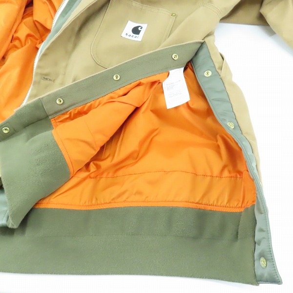 実際に弊社で買取させて頂いたSacai × Carhartt/サカイ × カーハート 23AW WIP Canvas x MA-1 JK Michigan Jacket/ミシガンジャケット 23-03110M/3の画像 5枚目