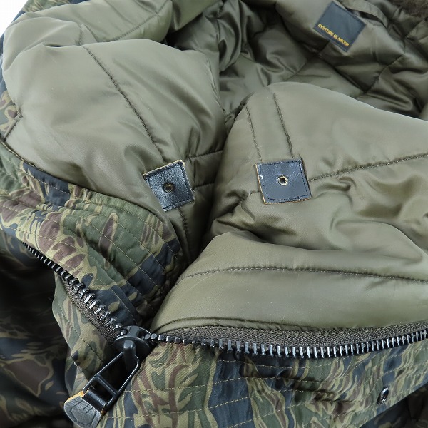 実際に弊社で買取させて頂いたHYSTERIC GRAMOUR/ヒステリックグラマー プリマロフト タイガーカモ N-3B フライトジャケット 4AC-0293/Lの画像 6枚目