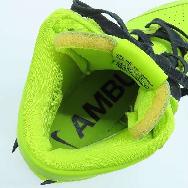 実際に弊社で買取させて頂いたNIKE×AMBUSH/ナイキ×アンブッシュ DUNK HIGH/ダンクハイ フラッシュライム CU7544-300/27.0の画像 4枚目