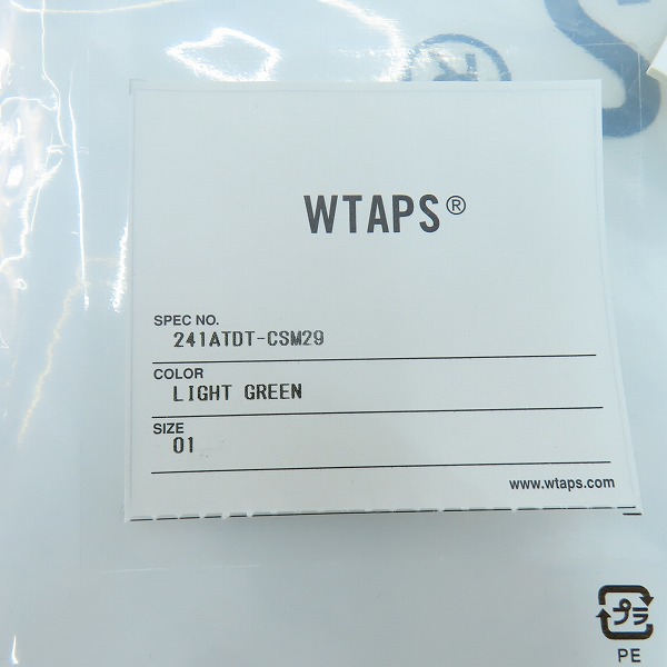 実際に弊社で買取させて頂いたWTAPS/ダブルタップス 2024SS AII / SS / COTTON. SIGN コットンジャージーTシャツ 241ATDT-CSM29 LIGHT GREEN/01の画像 7枚目